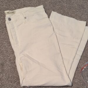 Madewell White Straight Leg Jeans Smooth Finish